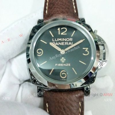 Replica Panerai Luminor Firenze PAM972 Watch Tattoo Case Black Face